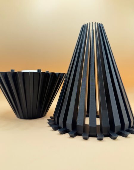 Modern Two-in-One 3D Printed Vase Lamp UK with geometric design and warm ambient LED lighting