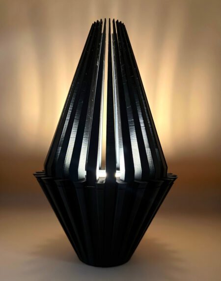 Modern Two-in-One 3D Printed Vase Lamp UK with geometric design and warm ambient LED lighting