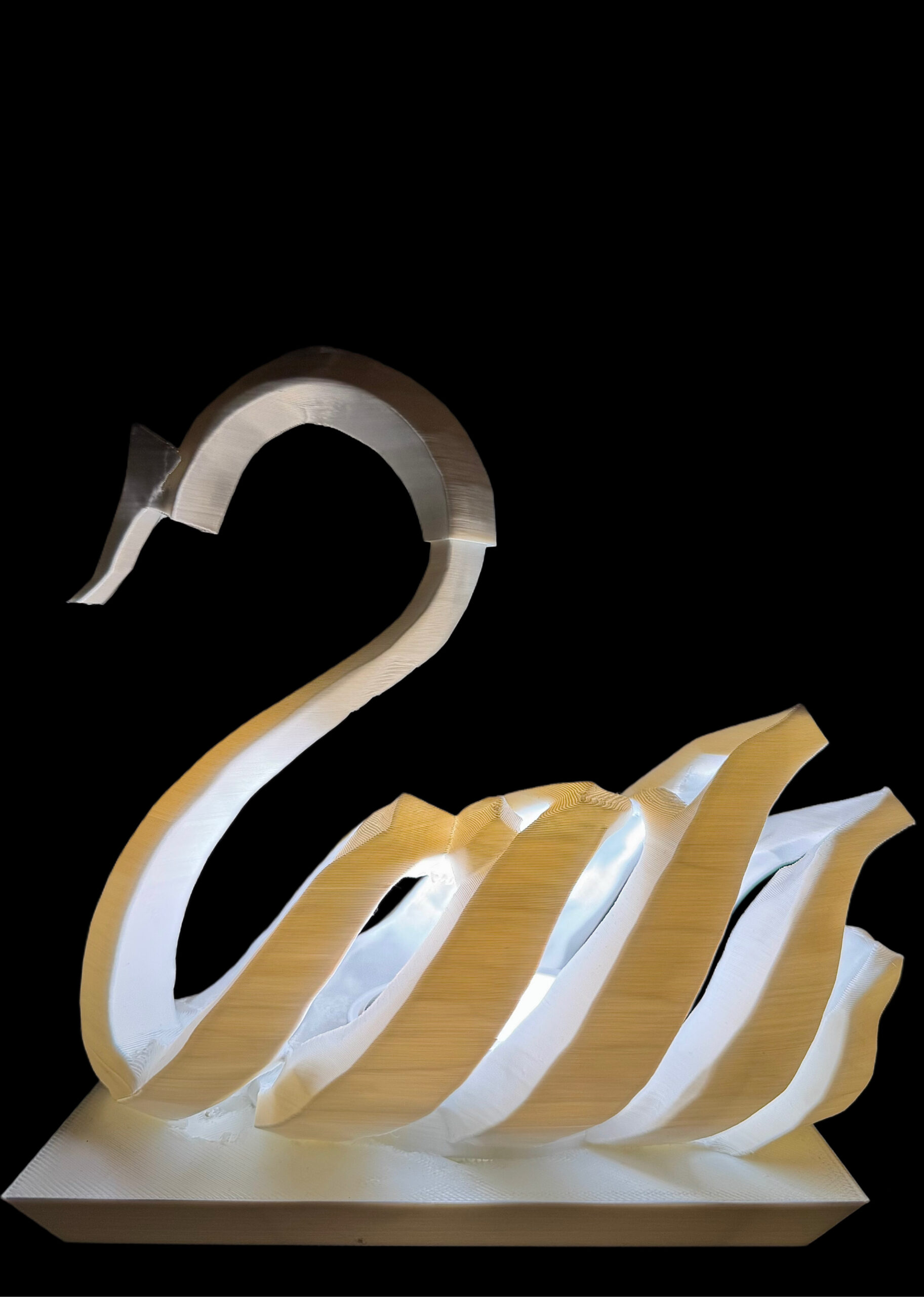 3D Printed Swan Lamp: Elegant LED Ambient Night Light