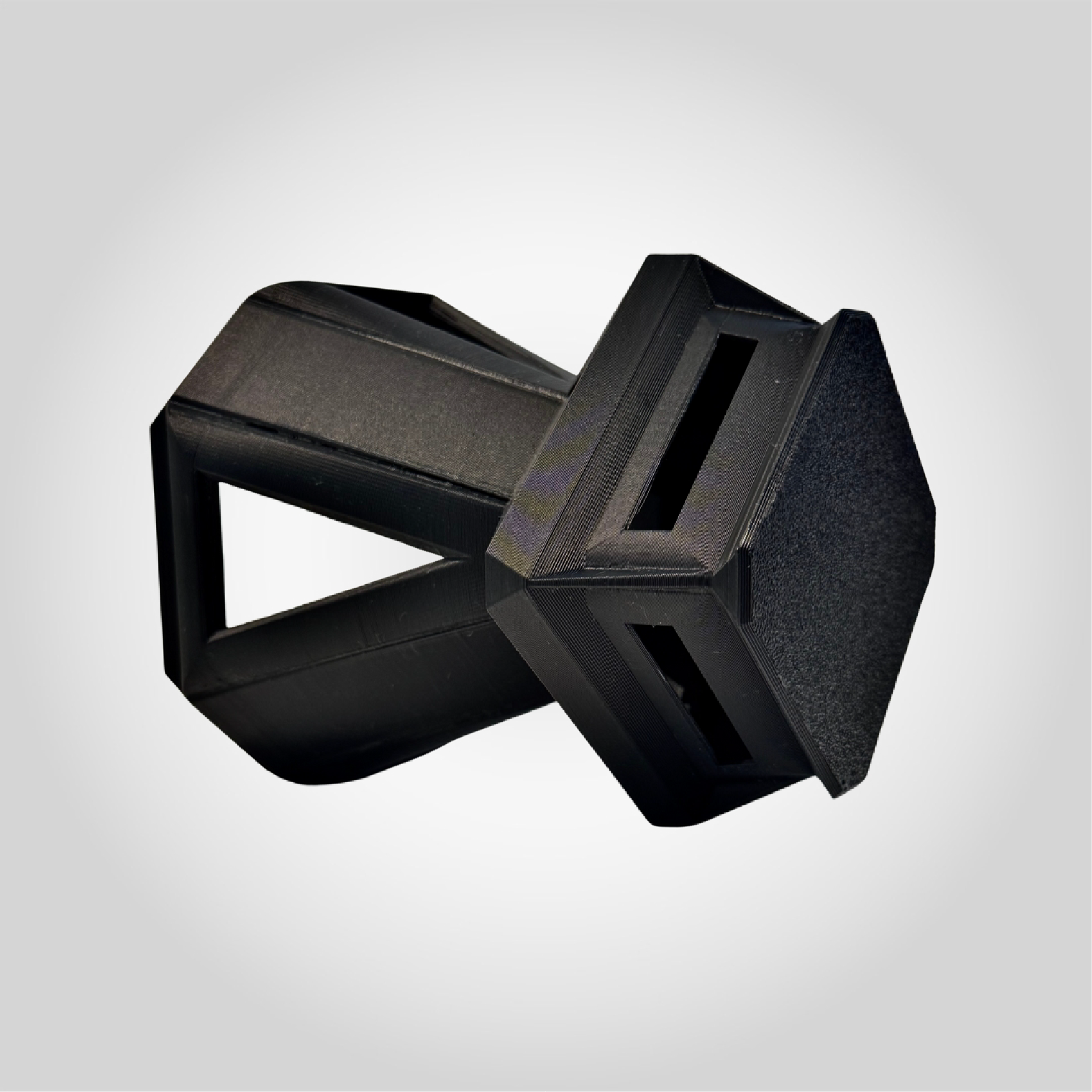 PrintNests3d_Architectural Black Vase_Bold 3D Printed Art Sculpture