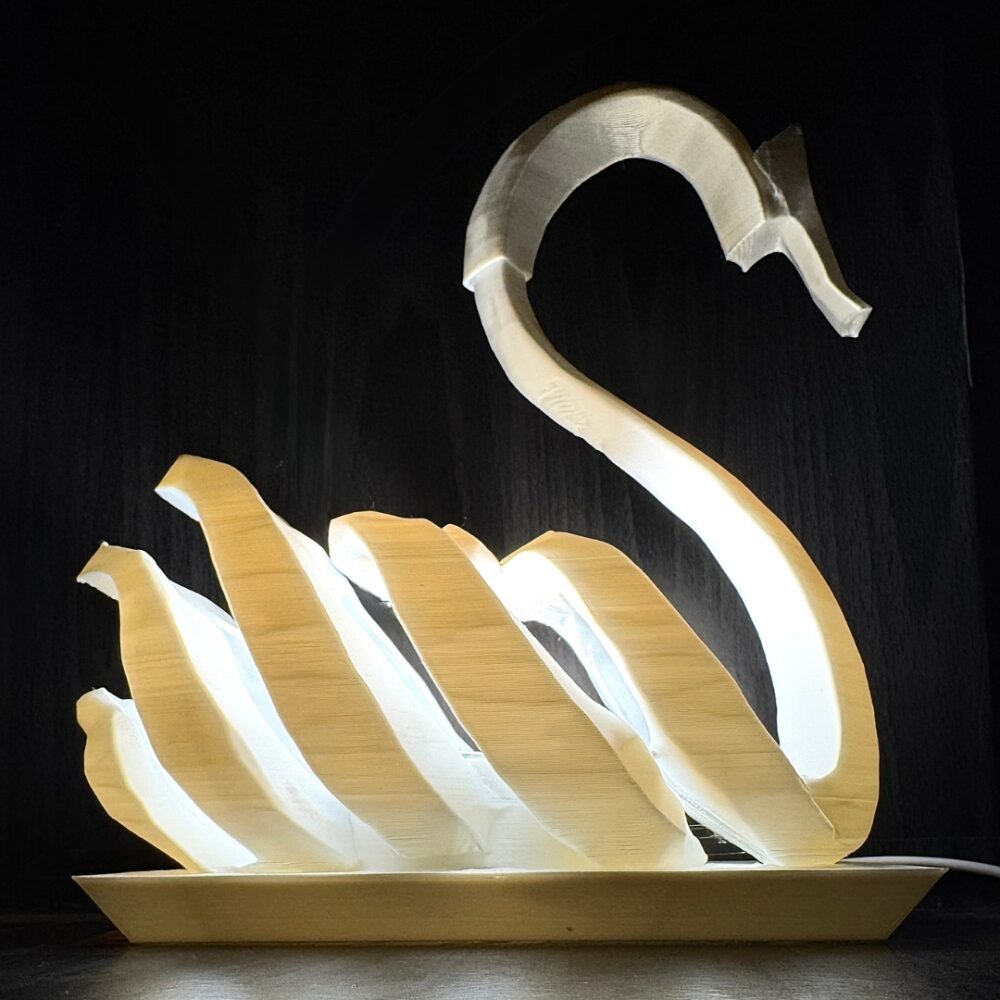 Printnests3d_3D Printed Swan Lamp