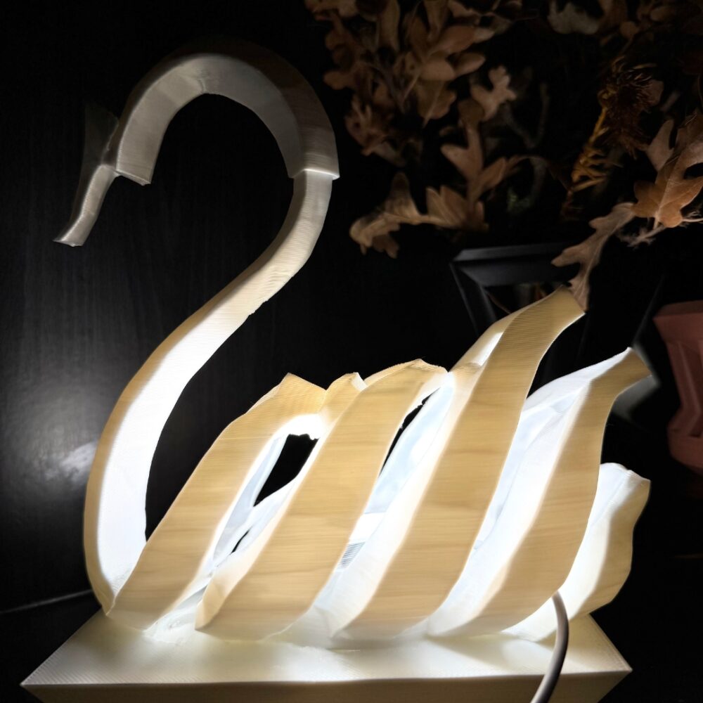Printnests3d_3D Printed Swan Lamp