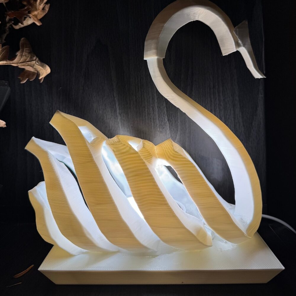 Printnests3d_3D Printed Swan Lamp