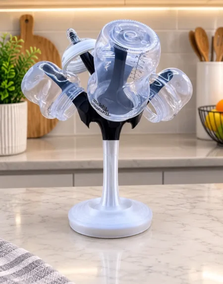 Premium 3D Printed Bottle Drying Rack UK for drying baby bottles, glasses and kitchen accessories