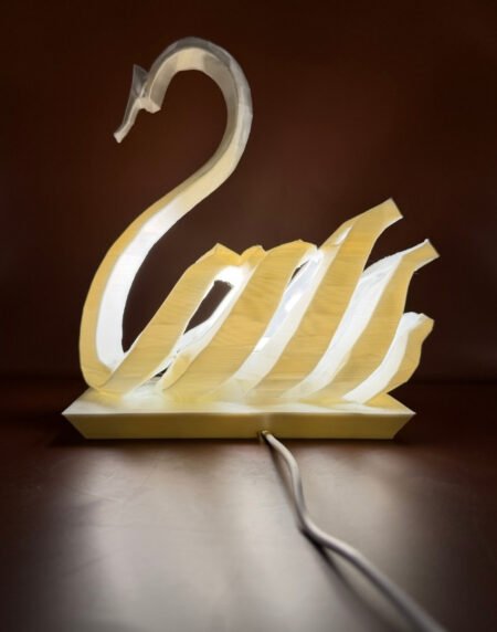 3D Printed Swan Lamp UK with elegant swan design and warm ambient LED lighting for modern home décor